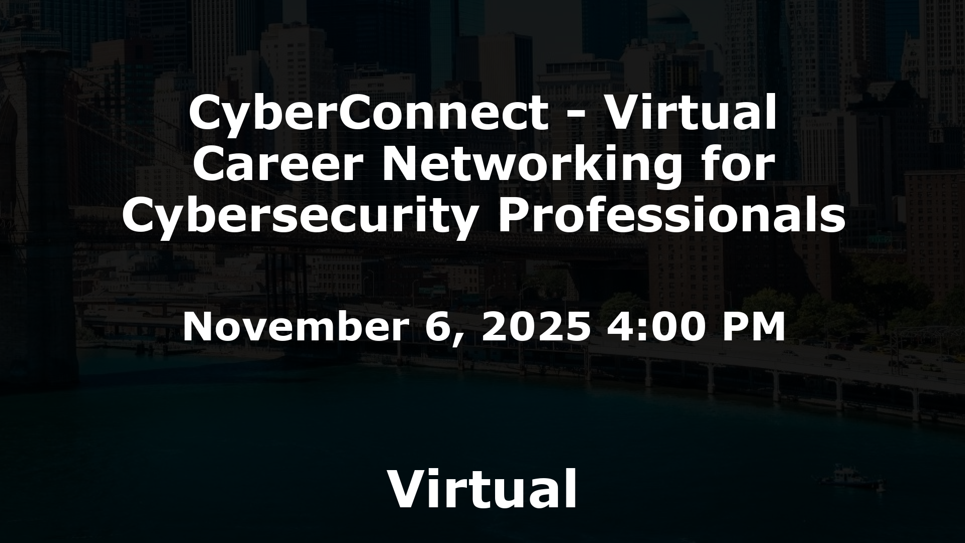 CyberConnect - Virtual Career Networking for Cybersecurity Professionals event image